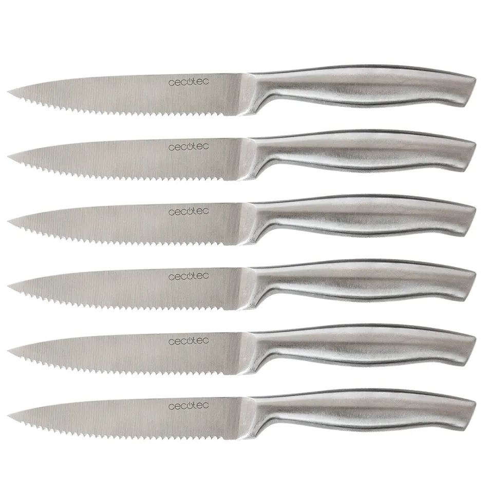 cecotec-set-de-6-cuchillos-profesionales-de-carne-con-sierra-hoja-y-mango-forjad image 1