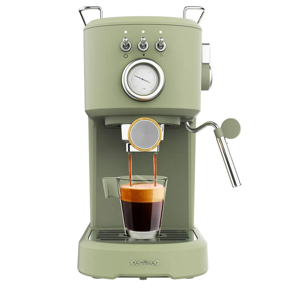 cecotec-power-espresso-20-retro-green-cafetera-espresso-compacta-1100-w-20-bares image 1