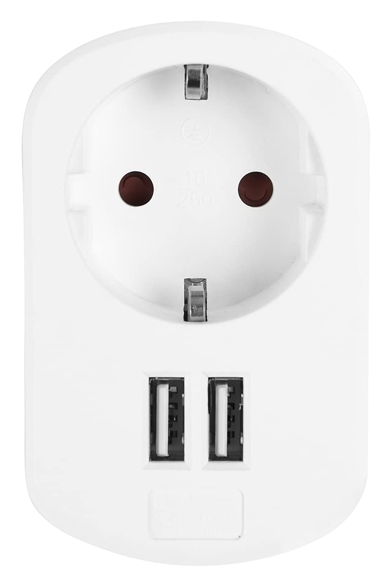 orbegozo-en-1200-enchufe-y-adaptador-de-carga-usb-2-puertos-usb-toma-vde-3680-w- image 1