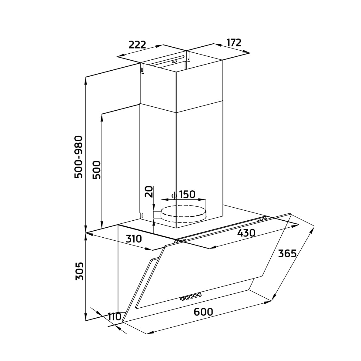 orbegozo-ds-74160-n-campana-extractora-decorativa-de-60-cm-cristal-templado-150- image 3
