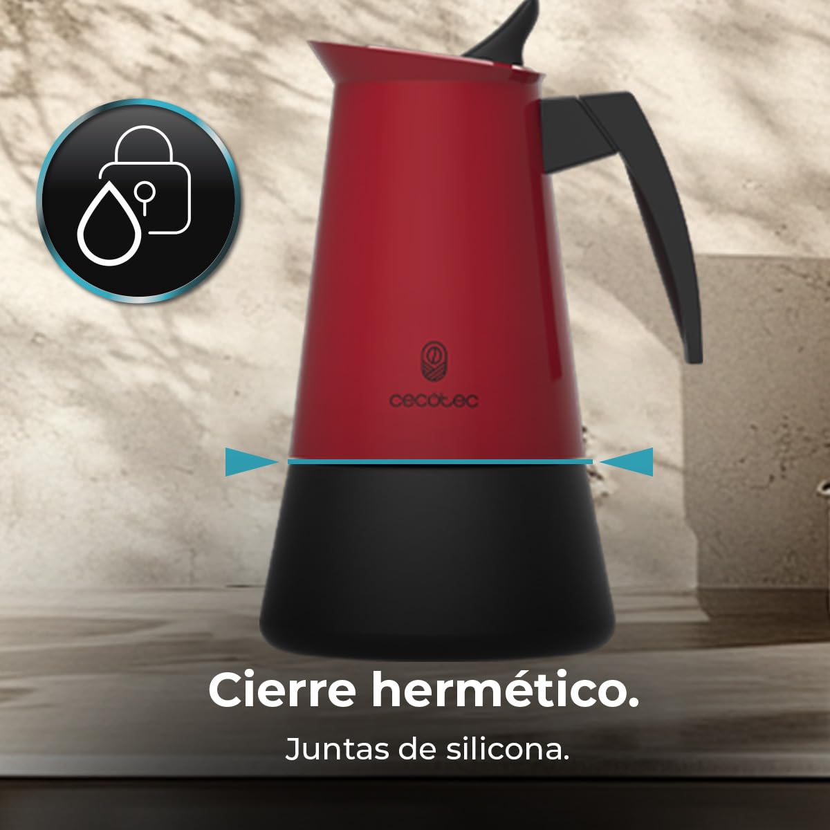 cecotec-cafetera-italiana-piccolina-400-red-acero-inoxidable-200-ml-4-tazas-apta image 6