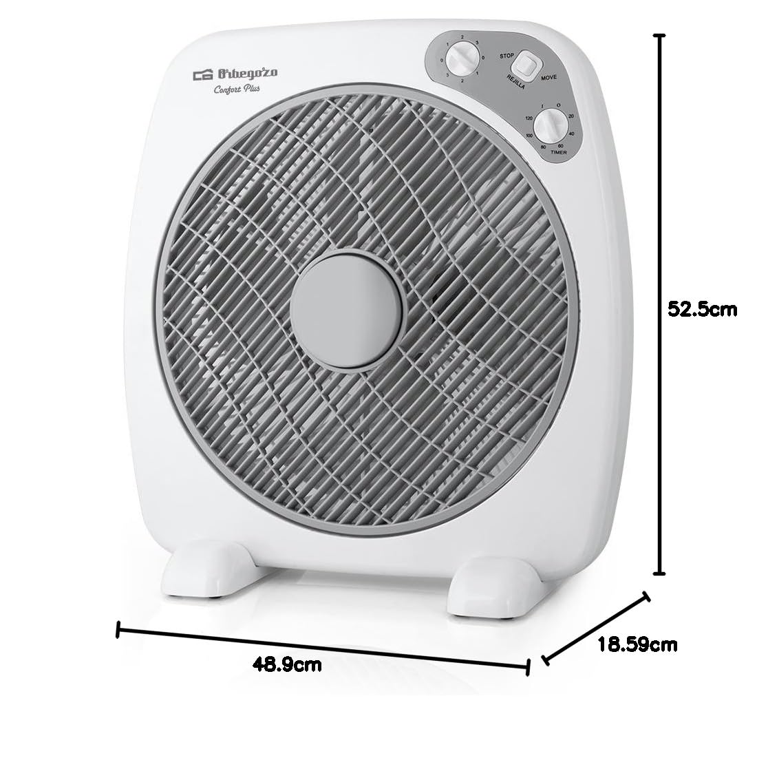 orbegozo-bf-0140-ventilador-box-fan-60-w-con-3-velocidades-aspas-40-cm-y-tempori image 5