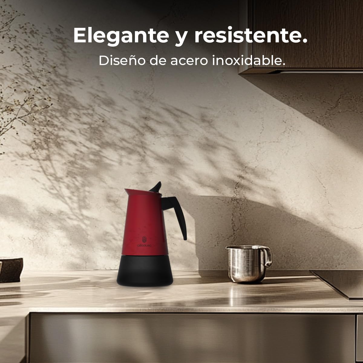 cecotec-cafetera-italiana-piccolina-400-red-acero-inoxidable-200-ml-4-tazas-apta image 2