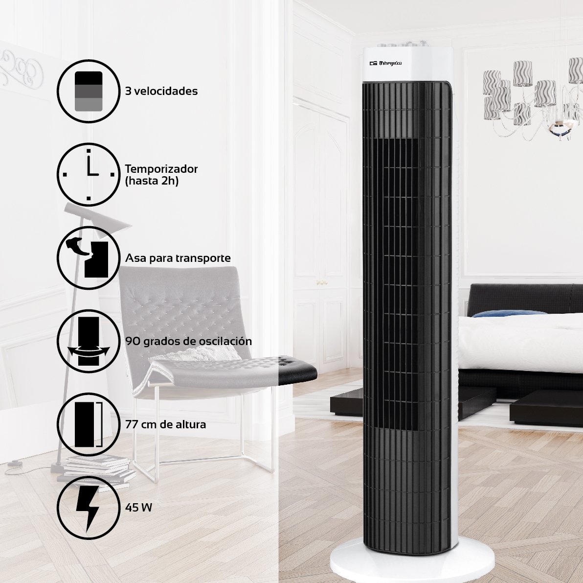 orbegozo-tw-0750-ventilador-de-torre-oscilante-de-77-cm-con-temporizador-3-veloc image 7